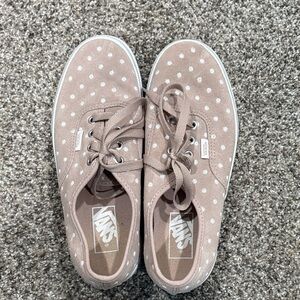 Vans Beige Polka Dot Canvas platform Sneakers